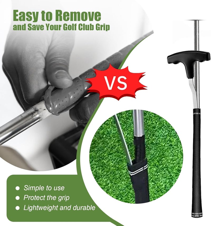 ELEMONY Golf Grip Removal Tool and Golf Grip Tape Removal Tool, V-Groove Grip Remover Saver 12“, High-Carbon Steel Gripping Tool, Golf Club Gripping Kit Golf Grip Tool - Image 3